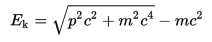 Formula for relativistic kinetic energy